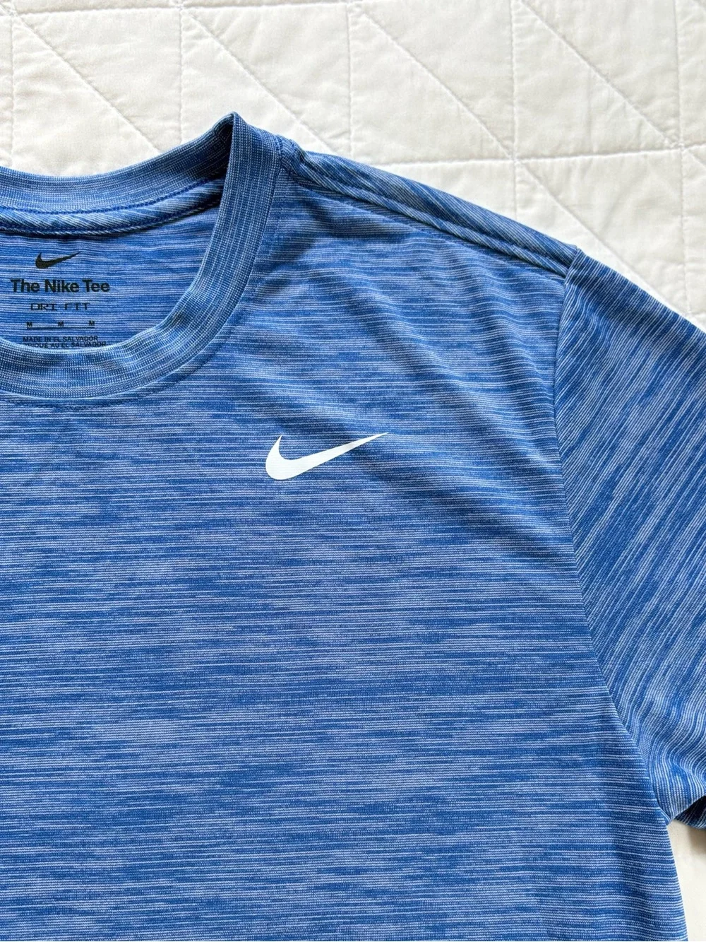 NWT Men's Nike Heather Blue Dri-Fit Athletic Workout T-Shirt - Size Medium
